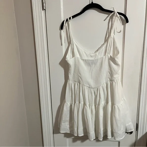 Tiger Mist Bijou White Spaghetti Strap Mini Dress - basque waist - Picture 4 of 6